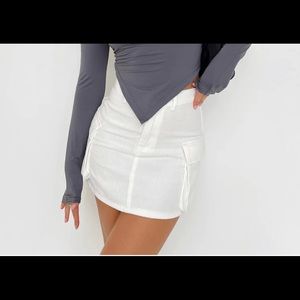 princess polly white cargo skirt